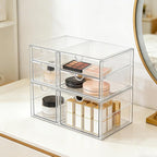 Prsildan Acrylic Makeup Organizer Clear Storage Drawer with 6 Small Drawers - Image 2