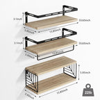 Fixwal Wall Mounted Bathroom Shelves Over Toilet (3+1 Light Brown) - Image 3