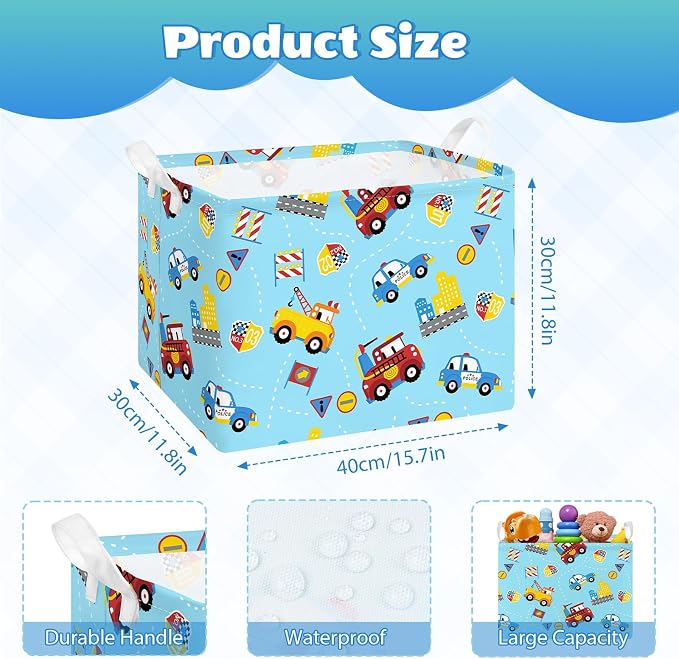 Collapsible Storage Basket Collapsible Fabric Laundry Basket with Handles - Image 3