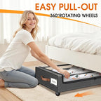 Under Bed Storage with Wheels 2Pack Storage Containers with Clear Window | Under Bed Drawers Rolling Under Bed Storage for Clothes,Shoes, Blankets (30.71 x 16.93 x 6.69 in, Dark Grey) - Image 4