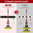 LETMY Broom Holder Wall Mount - Mop and Broom Hanger Holder - Garage Storage Rack & Garden Tool Organizer - 5 Position 6 Hooks Broom Rack for Home, kitchen, Garden, Tools, Garage Organization - Black - Image 2