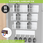 4 Pack Magnetic Shelves for Washing Machine, Heavy-Duty Magnetic Laundry Organizer with Hooks, Washing Machine Shelf for Refrigerator, Metal Storage Baskets, Closet & Laundry Room Organization(White) - Image 5