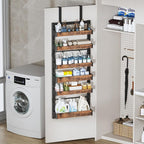 6-Tier Over The Door Pantry Organizer, Heavy-Duty Metal Wall Mount or Hanging Spice Rack, behind the door storage Shelves with Adjustable Basket, Back of Door Organizer for Kitchen Cabinet and Closet - Image 7