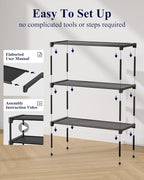 Kitsure Shoe Rack - Non-Woven Shoe Rack Shelf, 27.5" Wide - 3 Tier, Black | Shoe Organizer for Closet, Entryway, Garage, Stackable Shoe Shelves, college dorm&apartment essentials - Image 8
