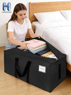 HOMESURE Supports 200lbs Heavy Duty Moving Bags - Strong Zipper & Wrap-Around Handles - Water-Resistant Storage Totes, Durable Alternative to Moving Boxes - 12 Pack - Black - Image 8