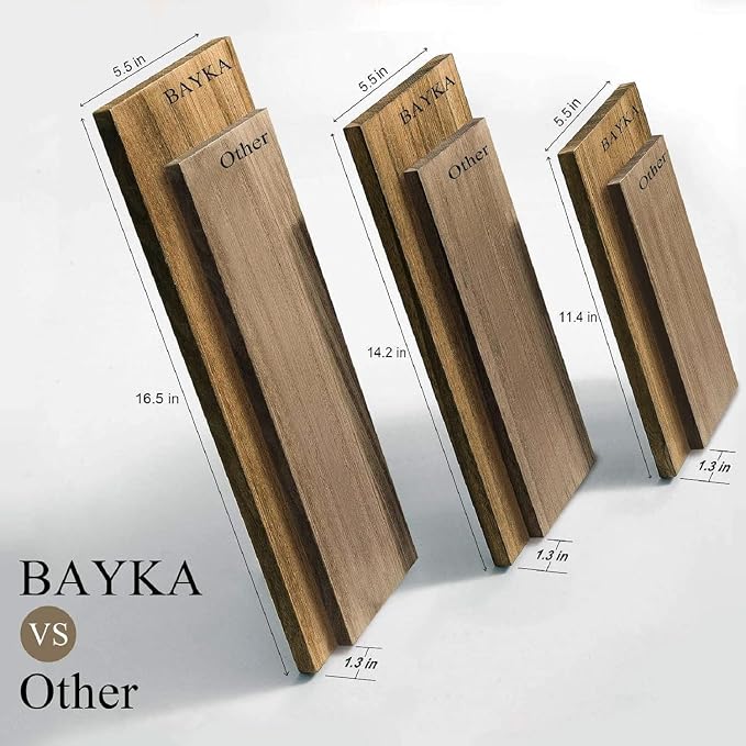 BAYKA Wall Shelves for Bedroom Decor, Floating Wall Shelves for Living Room Kitchen Storage, Wall Mounted Rustic Wood Floating Shelves for Kids Books, Corner Shelves for Bathroom(Brown，Set of 3) - Image 3