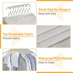 MISSLO 10" Gusseted Garment Bags for Hanging Clothes 40"+50" Clear Suit Bags for Closet Storage Dress Bag for Gowns Long Coat Protector, 3 Packs, Grey - Image 7