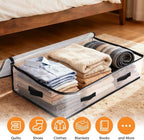 4 Pack Under Bed Storage Bags, 75L Foldable Clear Containers with Handles | Dual Zipper Storage Bins for Comforters, Bedding, Blankets, Closet Organizer for Clothes, Linen Sheets, Sweaters - Image 4