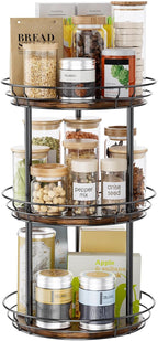 LAMU 3 Tier Lazy Susan Turntable Rotating Spice Rack Organizer for Cabinet - Image 7