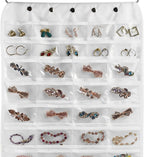 BB Brotrade Hanging Jewelry Organizer,Accessories Organizer,56 Pocket Organizer for Holding Jewelries (White-56 Pockets) - Image 3