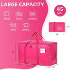 Moving Bags Heavy Duty Hot Pink – Large Packing Bags for Moving, Extra Large Storage Totes with Zippers and Handles - Image 6