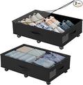 Babenest 2-Pack Under Bed Storage Organizer on 6 Wheels for Clothes by Babenest