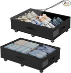 Babenest 2-Pack Under Bed Storage Organizer on 6 Wheels for Clothes by Babenest