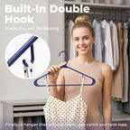 HOUSE DAY Blue Plastic Hangers 60 Pack, Slim Space-Saving Clothes Hangers - Image 4