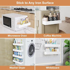 Mystozer Magnetic Spice Rack for Refrigerator, Kitchen Organizer and Storage Shelf, White (2 Pack)… - Image 5