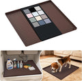 URMONA Waterproof Silicone Under Sink Mat 22'' x 22'' Shelf Liner for Kitchen and Bathroom, Cabinet and Counter Protector, Storage and Organizers, Litter Mat, Pet Cat Puppy Essentials(Brown) by URMONA
