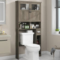 Vabches Over The Toilet Storage Cabinet with Doors & Paper Holder, Grey by Vabches