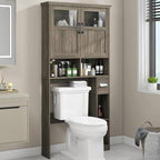 Vabches Over The Toilet Storage Cabinet with Doors & Paper Holder, Grey by Vabches