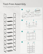 SONGMICS Shoe Rack, 10-Tier Shoe Organizer, Metal Storage Shelf | for Entryway, Upright or Upside Down, for 11-22 Pairs, Stackable, 11.8 x 17.7 x 68.5 Inches, Black ULSA25BK - Image 6