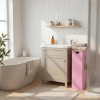 efluky Slim Laundry Basket with Lid, Narrow Laundry Hamper with Removable Bag, Skinny Dirty Clothes Basket with Bamboo Handles for Bathroom, Bedroom & Laundry Room, 65L Pink - Image 5