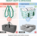 BALEINE 2-Pack Oversized Moving Bags with Reinforced Handles, Heavy-Duty Storage Tote for Clothes, Moving Supplies (Clover, 2-Pack) - Image 4