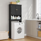 RRX Over The Toilet Storage Cabinet, Bathroom Above Organizer (Black) - Image 5