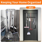 Magnetic Broom Holder Wall Mount with 4 Hooks and 5 Rack- Heavy Duty Non-Slip Mop Hanger for Wet Mops&Cleaning Tools on Refrigerator,Metal Door,Garage,Kitchen,Laundry Room - Image 7