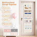 Over The Door Organizer Storage Large Capacity Hanging Bedroom Storage | 6 Shelves, Detachable, 40 LB Capacity, Mesh Design, Clear Window, Sturdy, Storage Organizer for Nursery, Pantry & Closet - Image 7
