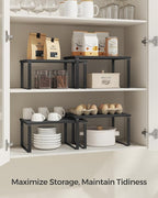 SONGMICS Cabinet Organizer Shelf, Set of 2 Spice Rack, Kitchen Storage - Image 3