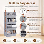 4 Tier Collapsible Hanging Closet Organizer with Hooks Zipper - Image 6