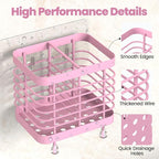 Luxspire Toothbrush Holders for Bathroom, Stainless Steel, 2 Slots, Pink - Image 5