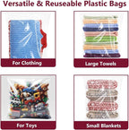 Extra Large Plastic Bags With Zipper Top, 24x32in,3-Mil Thick,5 Pack,Storage Bags for Clothes,Travel, Moving, Reusable,Heavy-Duty,BPA-Free, Clear Plastic - Image 4