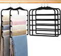 Pants Hangers Space Saving,5P Scarf Hangers for Closet Organizers and Storage,Non Slip Velvet Hanger for Closet Organizer,College Dorm Room Essentials,Heavy Duty Organization and Storage Jean Hangers by JUUBAOOPN