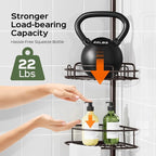 HAMITOR Corner Shower Caddy Tension Pole: No-Drill Rustproof Bathroom Shelf - Image 2
