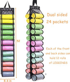Legging Storage Bag Storage Hanger Can Holds 24 Leggings or Shirts Jeans Compartment Storage Hanger, Foldable Leggings Organizer Clothes Portable Closets Roll Holder (Color-LX) - Image 2