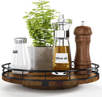AMH 10-Inch Farmhouse Oak Lazy Susan Cabinet Organizer, Walnut Finish by AMH