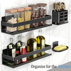 Shower Caddy,Shower Organizer 4 Pack,Aluminum,Adhesive Installation - Image 4