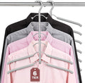 Space Saving Clothes Hangers,6 Tier Non Slip Shirt Hangers Closet Organizer | Space Saving Coat Hanger with Foam Padding,Closet Organizers and Storage for Shirts, Sweaters, Jackets, 3 Pack, Gray by DOIOWN