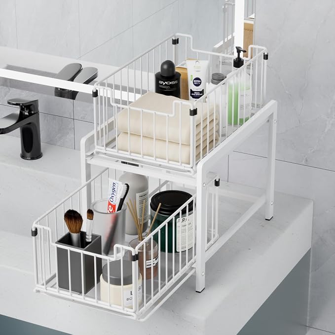 2-Tier Pull Out Cabinet Organizer, Slide Out Under Sink Organizer - Image 6