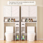 Shintenchi Over the Toilet Storage Cabinet, Bathroom Storage Cabient with Barn Doors, Bathroom Storage Shelf Organizer with Toilet Paper Holder, Adjustable Shelf and Anti-Tip Device, White - Image 7