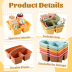6 Pack Plastic Classroom Organizer Caddy with Handle, Boho - Image 3