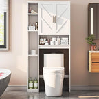 Over The Toilet Storage Cabinet with 7 Storage Shelves, Above Toilet Bathroom Organizer with Toilet Paper Holder Stand, Behind Toilet Cabinet, Space Saver for Restroom, Bathroom, Laundry, White - Image 5