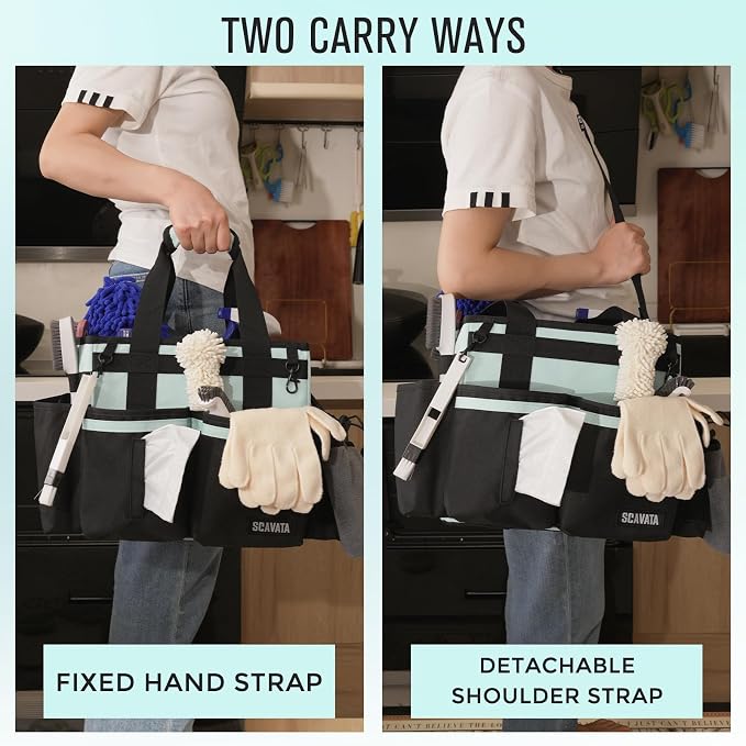 SCAVATA Compact Wearable Cleaning Caddy with Handle & Shoulder Straps - Image 6