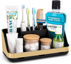 GFWARE Gold Toothbrush Holders for Bathrooms Countertop Organizer - Detachable 7 Slots Electric Toothbrush and Toothpaste Holder, Kids Organization and Storage, Restroom Accessories Vanity Stuff by GFWARE