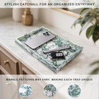 Marble Bathroom Tray for Countertop & Home Decor, Natural Decorative Marble Tray for Jewelry & Perfume Organizer, Luxury Stone Vanity Trays for Dresser, Kitchen Counter, 12" x 8", Jade Green - Image 6