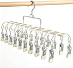 Pants Hangers with 20 Clips, Space Saving Hanging Closet Organizer (Beige) by VSVstoage