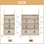 Surblue Hanging Closet Storage Bag Collapsible 3-Shelf Washable Oxford Fabric with 2 Hooks (XL 17.71 * 11.81 * 20in, Beige) - Image 5