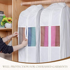 Univivi 60 Inch Cotton Garment Bag for Fur Coat 4 Pack, White - Image 5