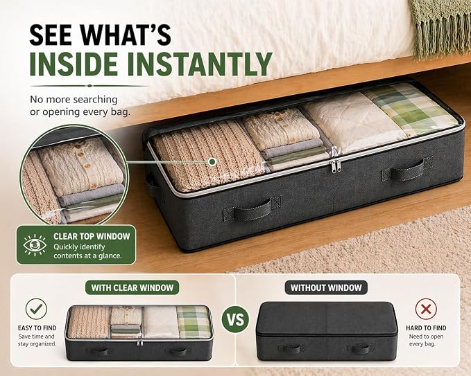 Under Bed Storage Containers 90L, Set of 4 Bags - Image 6