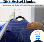 Smartor Black Velvet Hangers 120 Pack, Non-Slip Clothes Hanger with Tie Bar - Image 7